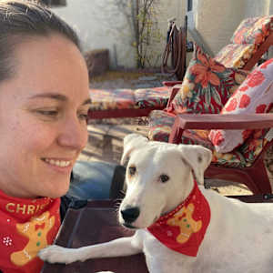 Monica and dog Bullet