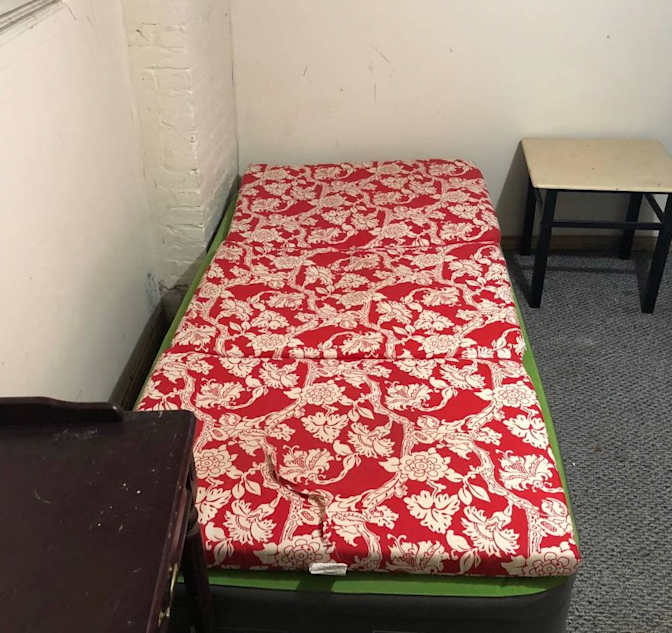 One SMALL BASEMENT DEN Room near JSQ PATH's room